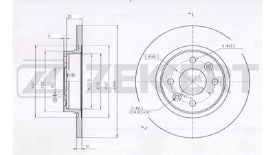 ZEKKERT BS-5179B Тормозные диски для DACIA LOGAN EXPRESS (FS_) 1.4 ZEKKERT BS-5179B Тормозные диски для DACIA LOGAN EXPRESS (FS_) 1.4