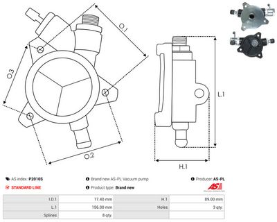 POMPA VACUUM SISTEM DE FRANARE AS-PL P2010S 2