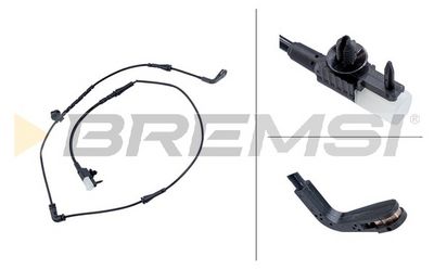 Warning contact, brake pad wear