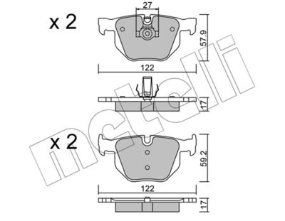 Комплект тормозных колодок, дисковый тормоз 22-0644-0