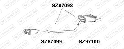 Глушитель выхлопных газов конечный VENEPORTE SZ67098 для SUZUKI LIANA