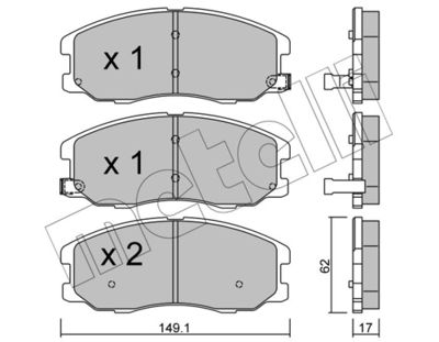 Комплект тормозных колодок, дисковый тормоз 22-0778-0