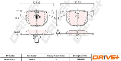BREMSBELAGSATZ SCHEIBENBREMSE DR!VE+ DP1010100412 2