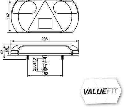 Achterlicht Rechts (LED, 12V, met indicator, anti-fog licht, achteruitrijlicht, met stoplicht, parkeerlicht)