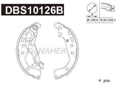 Комплект тормозных колодок DANAHER DBS10126B для VW DERBY
