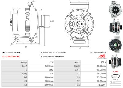 GENERATOR / ALTERNATOR AS-PL A1057S 4