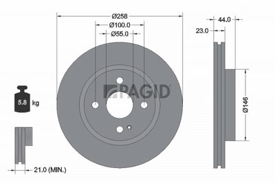 спирачен диск PAGID 54668NC