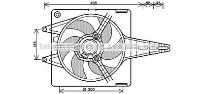 Вентилятор, охлаждение двигателя AVA QUALITY COOLING FT7547 для FIAT MULTIPLA