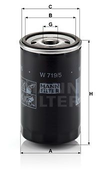 Масляный фильтр MANN-FILTER W 719/5 для AUDI 90