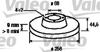 Тормозной диск VALEO 186564 для NISSAN SUNNY