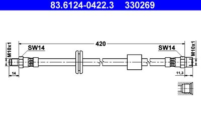 Тормозной шланг ATE 83.6124-0422.3 для BMW 6