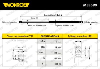 AMORTIZOR CAPOTA MONROE ML5599 2