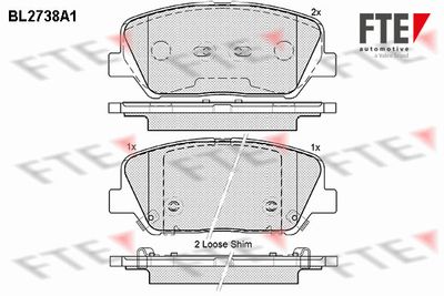 Комплект тормозных колодок, дисковый тормоз FTE 9010952 для HYUNDAI VELOSTER
