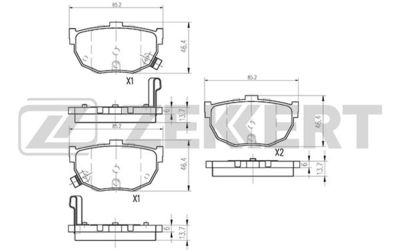 Комплект тормозных колодок, дисковый тормоз ZEKKERT BS-1766 для JAC J5