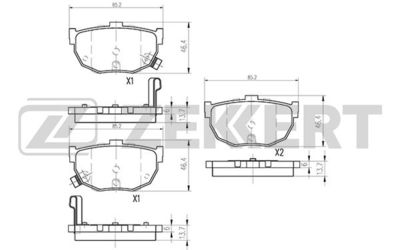 Комплект тормозных колодок, дисковый тормоз ZEKKERT BS-1766 для JAC J5