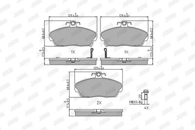 BREMSBELAGSATZ SCHEIBENBREMSE JURID 571438J 1