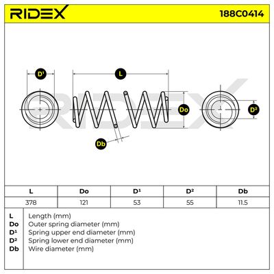 пружина за ходовата част RIDEX 188C0414