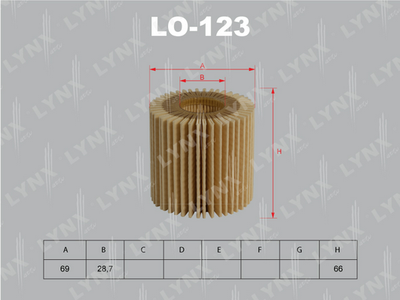 Масляный фильтр LYNXauto LO-123 для TOYOTA AURION