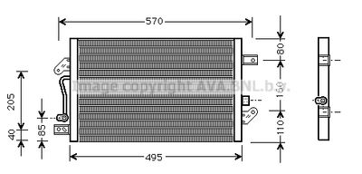 AVA QUALITY COOLING FT5241 Радиатор кондиционера  для FIAT ALBEA (Фиат Албеа)