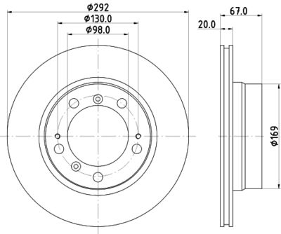 Тормозной диск HELLA 8DD 355 105-721 для PORSCHE BOXSTER