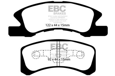Комплект тормозных колодок, дисковый тормоз EBC Brakes DP1915 для DAIHATSU CUORE
