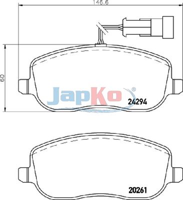Sada brzdových platničiek kotúčovej brzdy JAPKO 500220