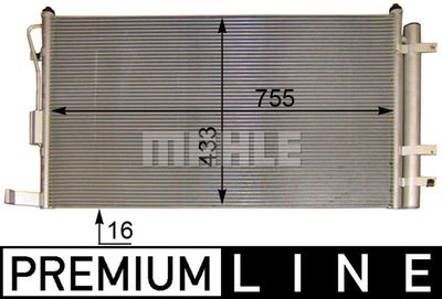Конденсатор, кондиционер MAHLE AC 444 000P для KIA CARNIVAL
