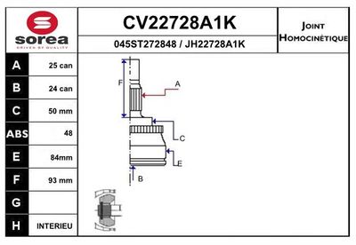 GELENKSATZ ANTRIEBSWELLE EAI CV22728A1K