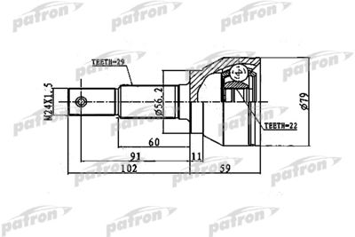 Шарнир, приводной вал PATRON PCV1743 для NISSAN JUKE