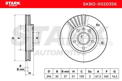 спирачен диск STARK SKBD-0020356
