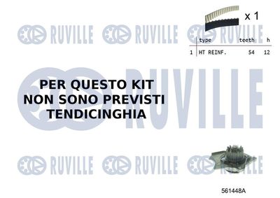 Водяной насос + комплект зубчатого ремня RUVILLE 55B0021 для AUDI Q5