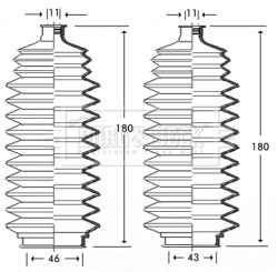 Bellow Kit, steering Borg & Beck BSG3246