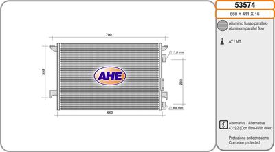 AHE 53574 Радиатор кондиционера  для FIAT CROMA (Фиат Крома)