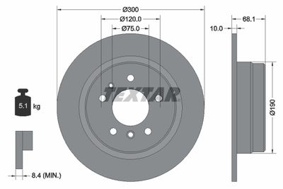 TEXTAR 92042600 Тормозные диски  для BMW 7 (E32) 730 i,iL