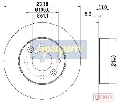 спирачен диск JAPANPARTS DI-0700C