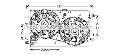 Вентилятор, охлаждение двигателя AVA QUALITY COOLING FD7502 для FORD COUGAR