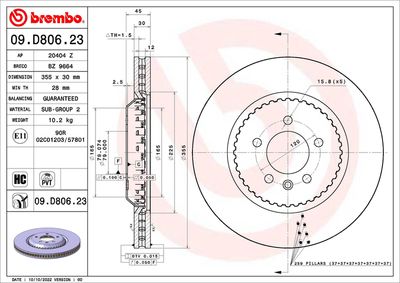 Bromsskiva BREMBO 09.D806.23