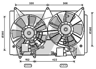 Вентилятор, охлаждение двигателя EACLIMA 33V52045 для MAZDA CX-7