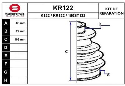 EAI KR122 Пыльник шруса  для FIAT FREEMONT (Фиат Фреемонт)