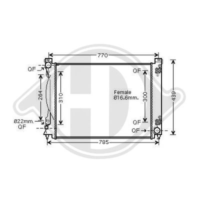 DIEDERICHS DCM1477 Радиатор охлаждения двигателя для AUDI A6 C6 (4F2)