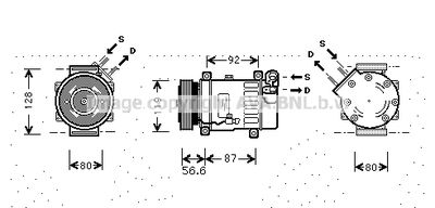 AVA-QUALITY-COOLING CNAK238 Компресор кондиціонера для FIAT (Фиат)