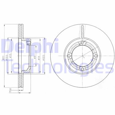 DELPHI BG3220 Тормозные диски для DAIHATSU