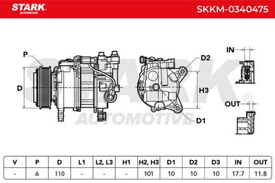 компресор, климатизация STARK SKKM-0340475