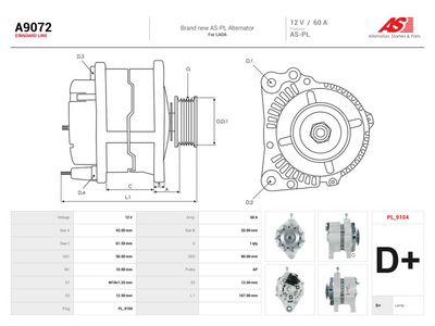 Alternátor AS-PL A9072