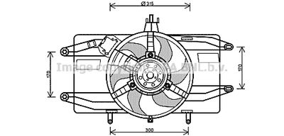 Вентилятор, охлаждение двигателя AVA QUALITY COOLING FT7556 для FIAT DOBLO