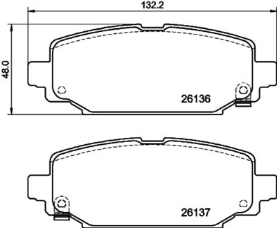 Комплект тормозных колодок, дисковый тормоз HELLA 8DB 355 040-251 для JEEP WRANGLER