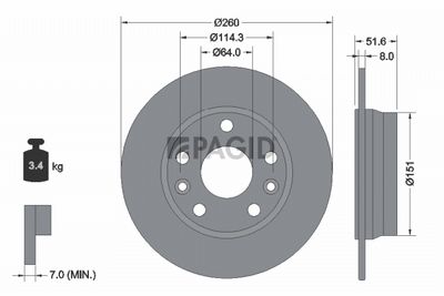 Tarcza hamulcowa PAGID 56377NC