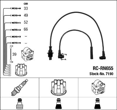 Комплект проводов зажигания NGK 7190 для RENAULT CLIO