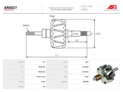 AS-PL - Rotor alternátora , AR0027
