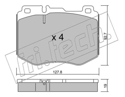 Zestaw klocków hamulcowych, hamulce tarczowe FRI.TECH. 1043.0